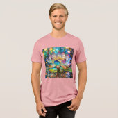 Illuminated Blooming Lotus Flower トライブレンドＴシャツ (正面全面)