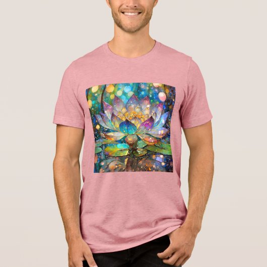 Illuminated Blooming Lotus Flower トライブレンドＴシャツ (正面)