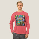 Illuminated Blooming Lotus Flower トライブレンドＴシャツ (正面全体)