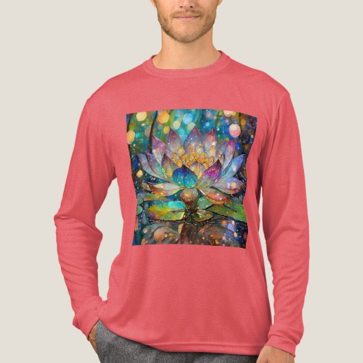 Illuminated Blooming Lotus Flower トライブレンドＴシャツ (正面)