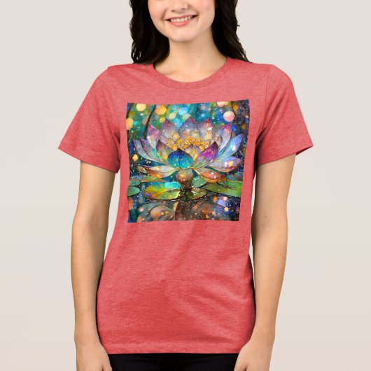 Illuminated Blooming Lotus Flower トライブレンドＴシャツ (正面)
