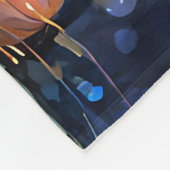 Illuminated Blooming Lotus Flower フリースブランケット (角)