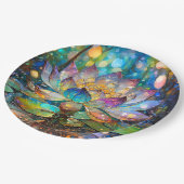 Illuminated Blooming Lotus Flower ペーパープレート (アングル)