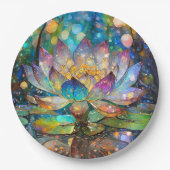 Illuminated Blooming Lotus Flower ペーパープレート (正面)