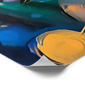 Illuminated Blooming Lotus Flower ポスター (角)