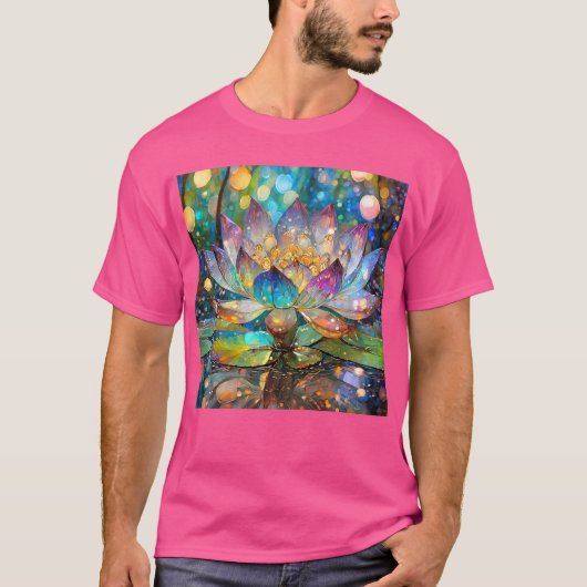 Illuminated Blooming Lotus Flower Tシャツ (正面)