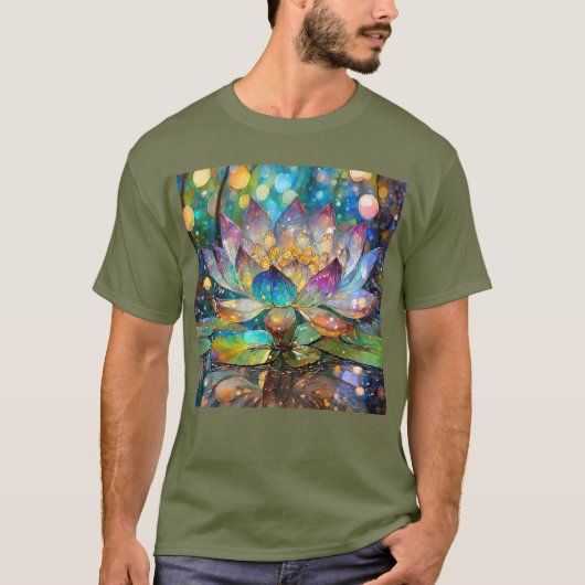 Illuminated Blooming Lotus Flower Tシャツ (正面)