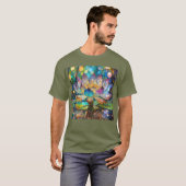 Illuminated Blooming Lotus Flower Tシャツ (正面フル)