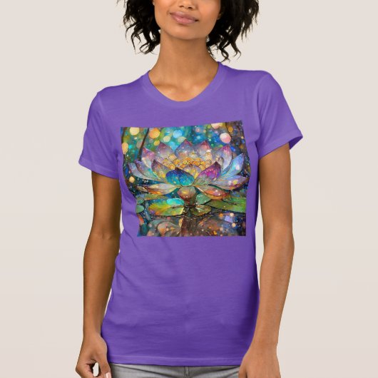 Illuminated Blooming Lotus Flower Tシャツ (正面)