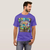 Illuminated Blooming Lotus Flower Tシャツ (正面フル)