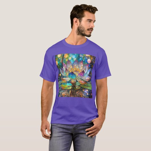 Illuminated Blooming Lotus Flower Tシャツ (正面フル)