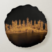 Illuminated Chess Pieces Round Pillow ラウンドクッション (裏面)