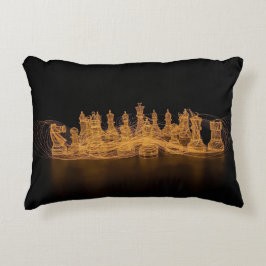 Illuminated Chess Pieces Throw Pillow アクセントクッション