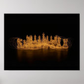 Illuminated Chess Pieces Wall Art ポスター (正面)