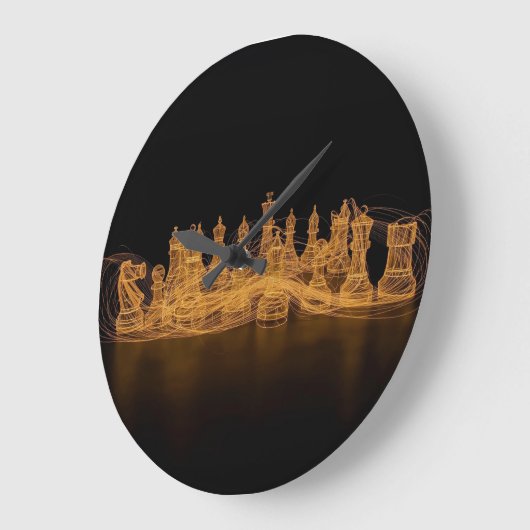 Illuminated Chess Pieces Wall Clock ラージ壁時計 (傾斜)