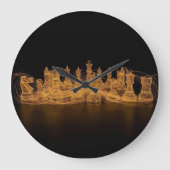 Illuminated Chess Pieces Wall Clock ラージ壁時計 (正面)