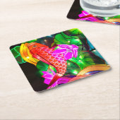 Illuminated Koi スクエアペーパーコースター (アングル)