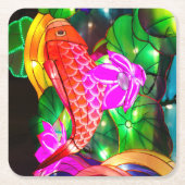 Illuminated Koi スクエアペーパーコースター (正面)