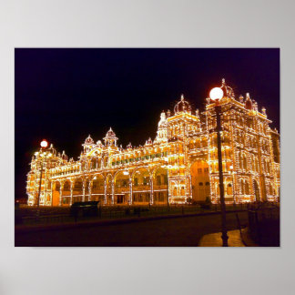 Illuminated Mysore Palace ポスター