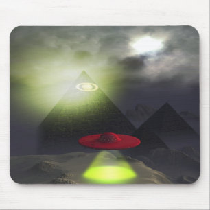 IlluminatiのピラミッドおよびUFOのマウスパッド マウスパッド