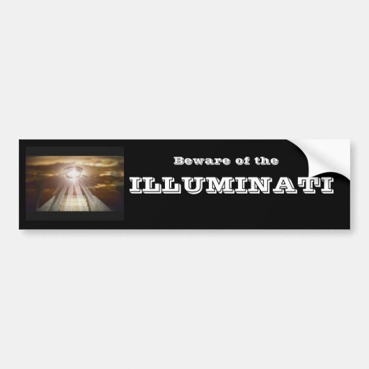 ILLUMINATIの用心して下さい バンパーステッカー (正面)