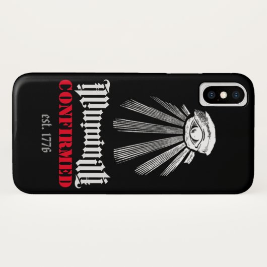 IlluminatiはIphone黒Xの場合を確認しました Case-Mate iPhoneケース (裏面(横))