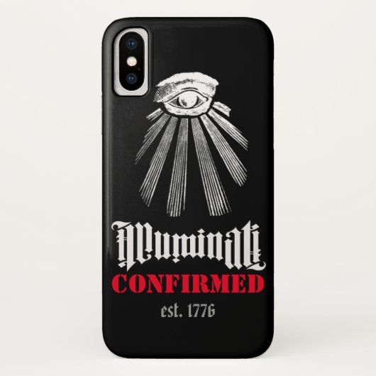 IlluminatiはIphone黒Xの場合を確認しました Case-Mate iPhoneケース (裏面)
