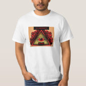 ILLUMINATI -目が心をだまさないために注意しないで下さい Tシャツ (正面)