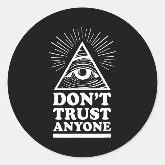 Illuminati Don't Trust Anyone Eye Of Providence  ラウンドシール (正面)