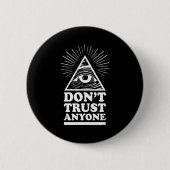 Illuminati Don't Trust Anyone Eye Of Providence  缶バッジ (正面)