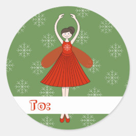illusimaバレリーナフェアリーファークリスマススノーフレーク ラウンドシール