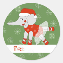 illusimaバレリーナ象クリスマススノーフレーク ラウンドシール
