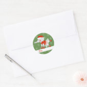 illusimaバレリーナ象クリスマススノーフレーク ラウンドシール (封筒)