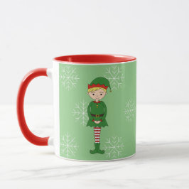 illusima エルフ ボーイ クリスマス スノーフレーク ライトグリーン マグカップ