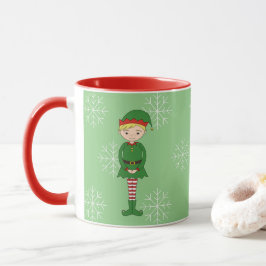 illusima エルフ ボーイ クリスマス スノーフレーク ライトグリーン マグカップ