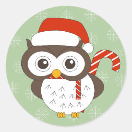 illusima キャンディケーン フクロウ クリスマス スノーフレーク クラス ラウンドシール