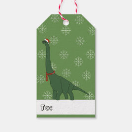 illusima グリーン恐竜 クリスマス スノーフレーク ギフトタグ