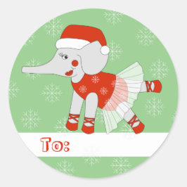 illusima バレエ エレファント クリスマス スノーフレーク グリーン ラウンドシール