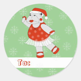 illusima バレエ カバ クリスマス スノーフレーク グリーン ラウンドシール