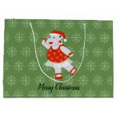 illusima バレリーナ ヒポ Christmas Snowflakes ラージペーパーバッグ (裏面)