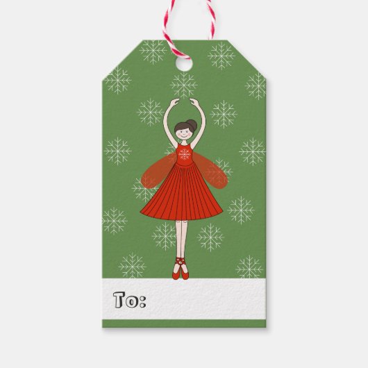 illusima バレリーナ フェアリー クリスマス スノーフレーク ギフトタグ (正面)