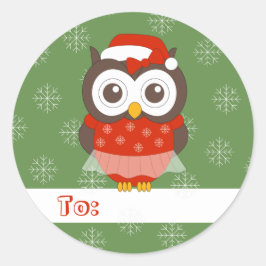 illusima バレリーナ フクロウ クリスマス スノーフレーク グリーン ラウンドシール