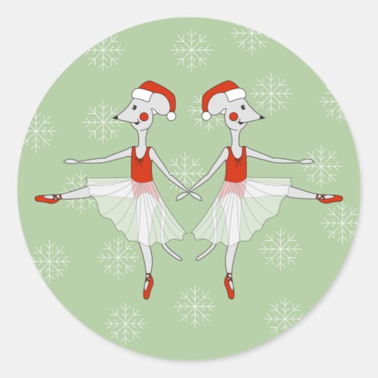 illusima バレリーナ マウス クリスマス スノーフレーク ラウンドシール (正面)