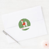 illusima バレリーナ ラマ クリスマス スノーフレーク ラウンドシール (封筒)