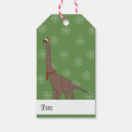 illusima ブラウン+ブロントサウルス クリスマス スノーフレーク ギフトタグ