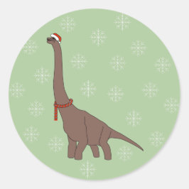 illusima ブラウン ロングネック 恐竜 クリスマス ラウンドシール