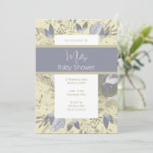 illusima ボーホー 水彩 フラワー ベビーシャワー 招待状 (スタンド正面)