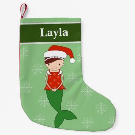 illusima マーメイド クリスマス スノーフレーク グリーン スモールクリスマスストッキング
