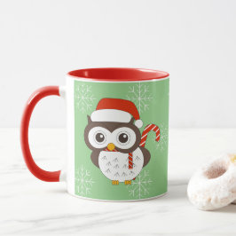 illusima ミスター フクロウ クリスマス スノーフレーク ライトグリーン マグカップ