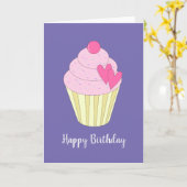 illusima ラブハート カップケーキ パープル カード (黄色い花)